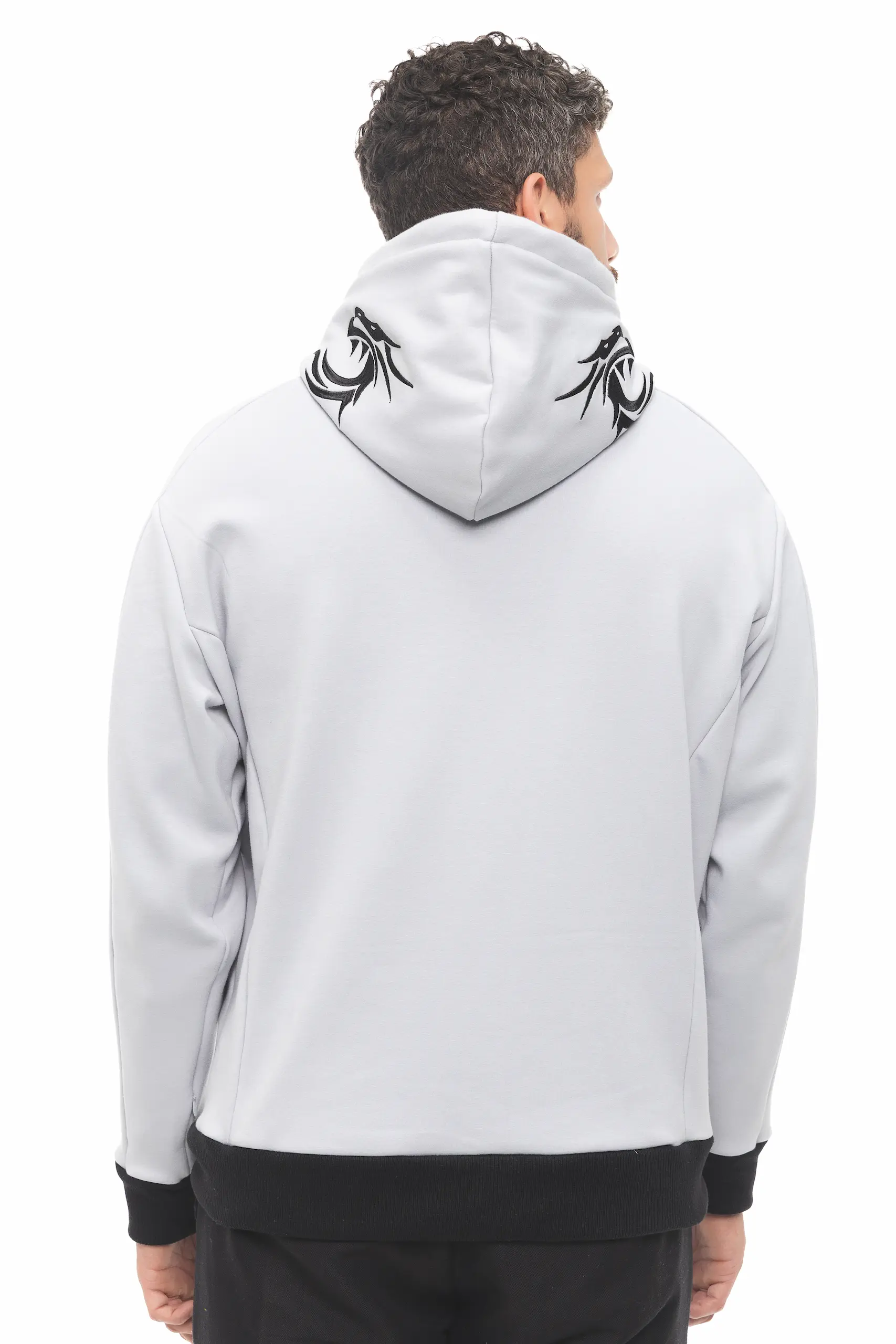 HOODIE BORDADO VELVET GRIS - Imagen 3