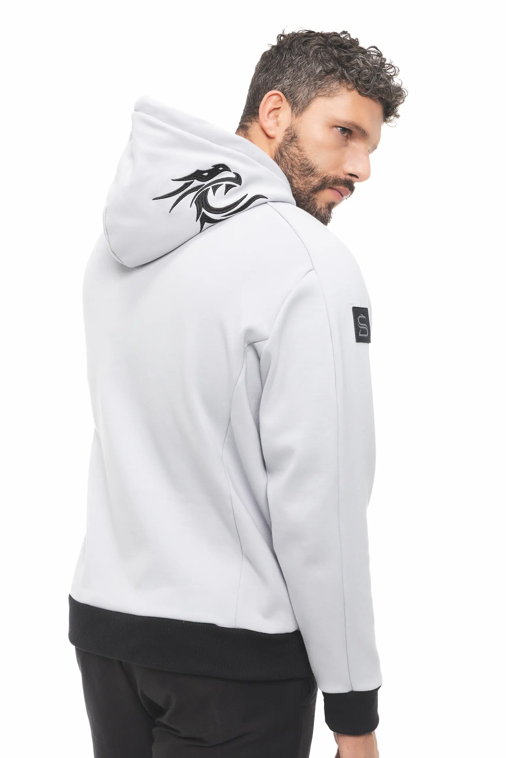 HOODIE BORDADO VELVET GRIS - Imagen 2