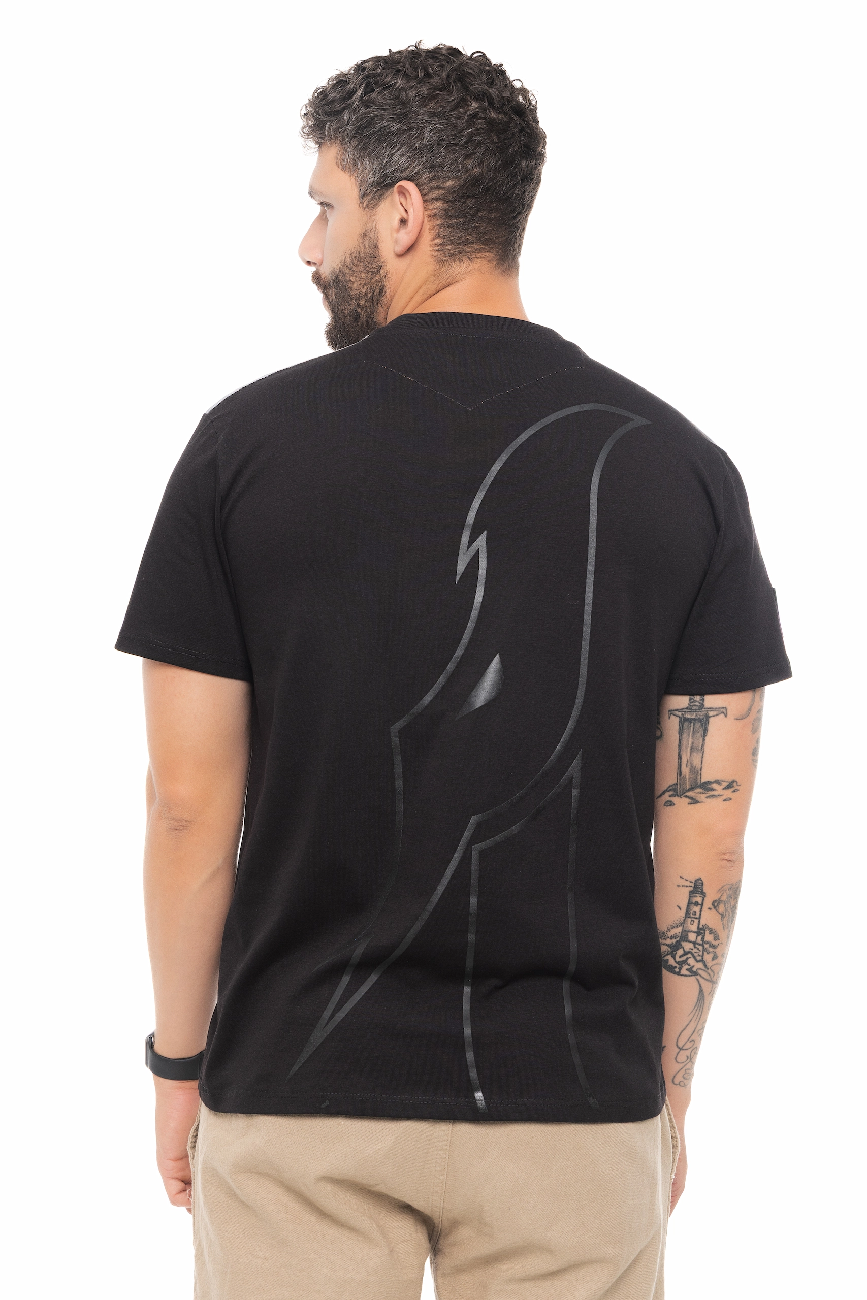 CAMISETA ESTAMPADO NEGRO / NEGRO - Imagen 3
