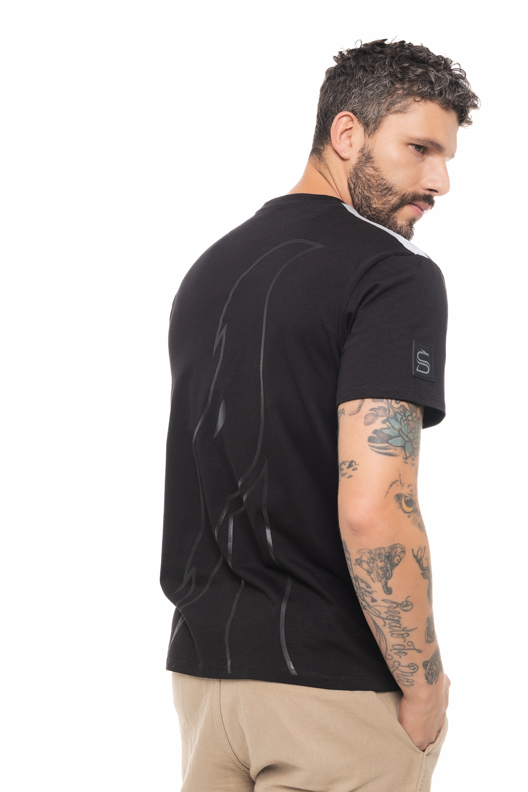CAMISETA ESTAMPADO NEGRO / NEGRO - Imagen 2