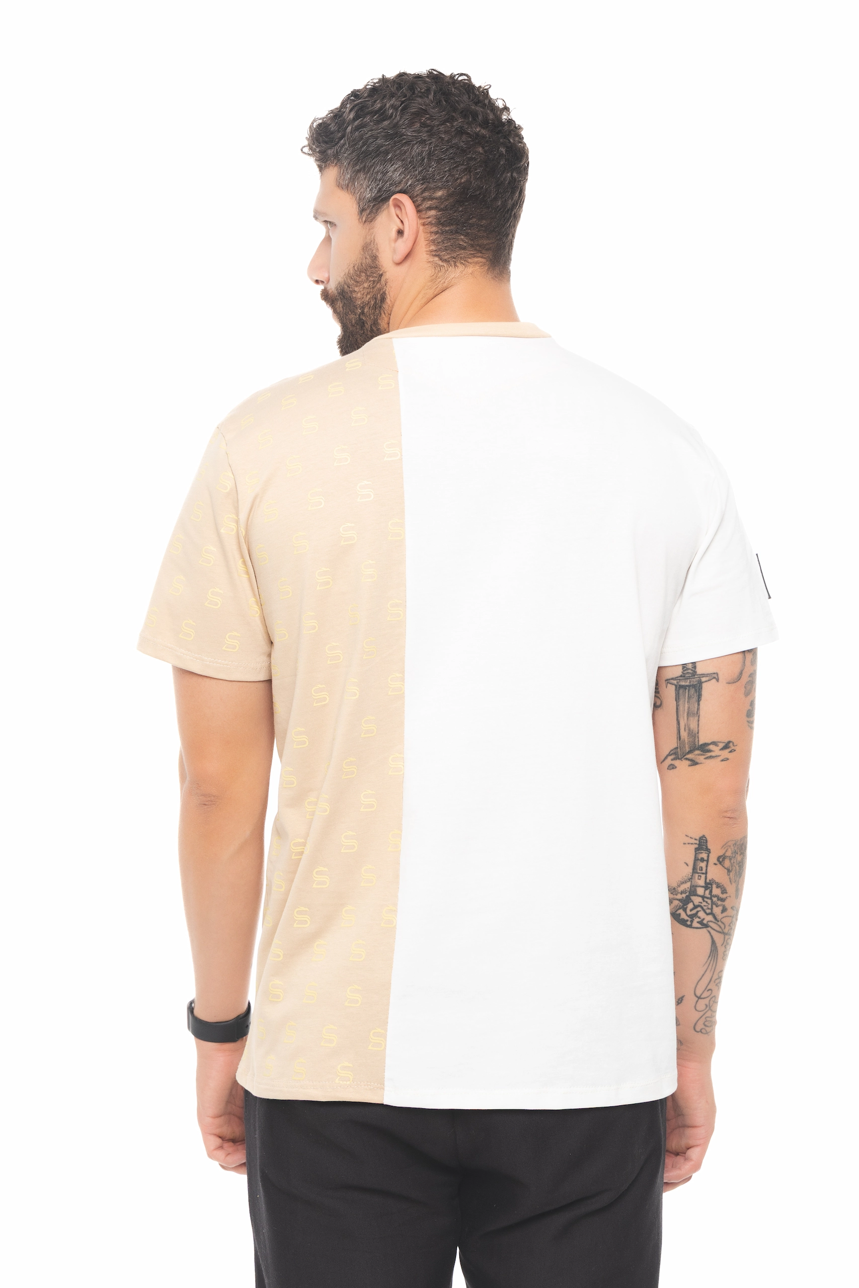 CAMISETA SANFERROME BICOLOR OFF WHITE / BEIGE - Imagen 3