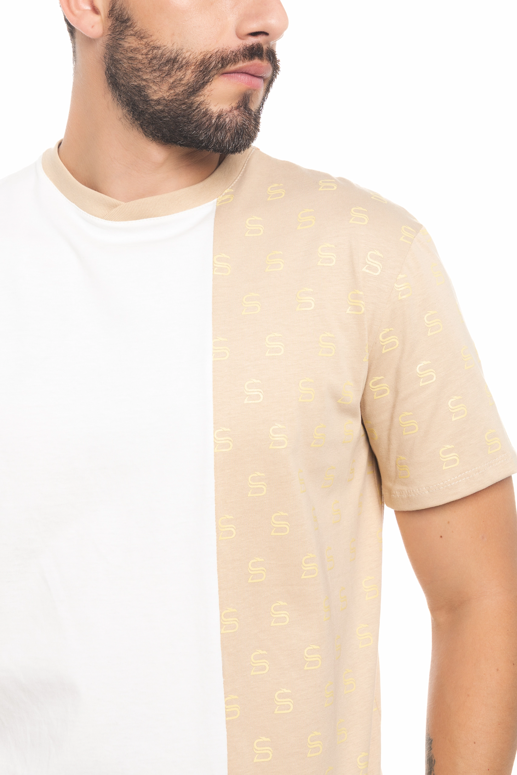 CAMISETA SANFERROME BICOLOR OFF WHITE / BEIGE - Imagen 2