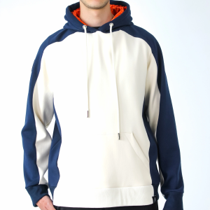 HODDIE BORDADO BICOLOR AZUL PERLA